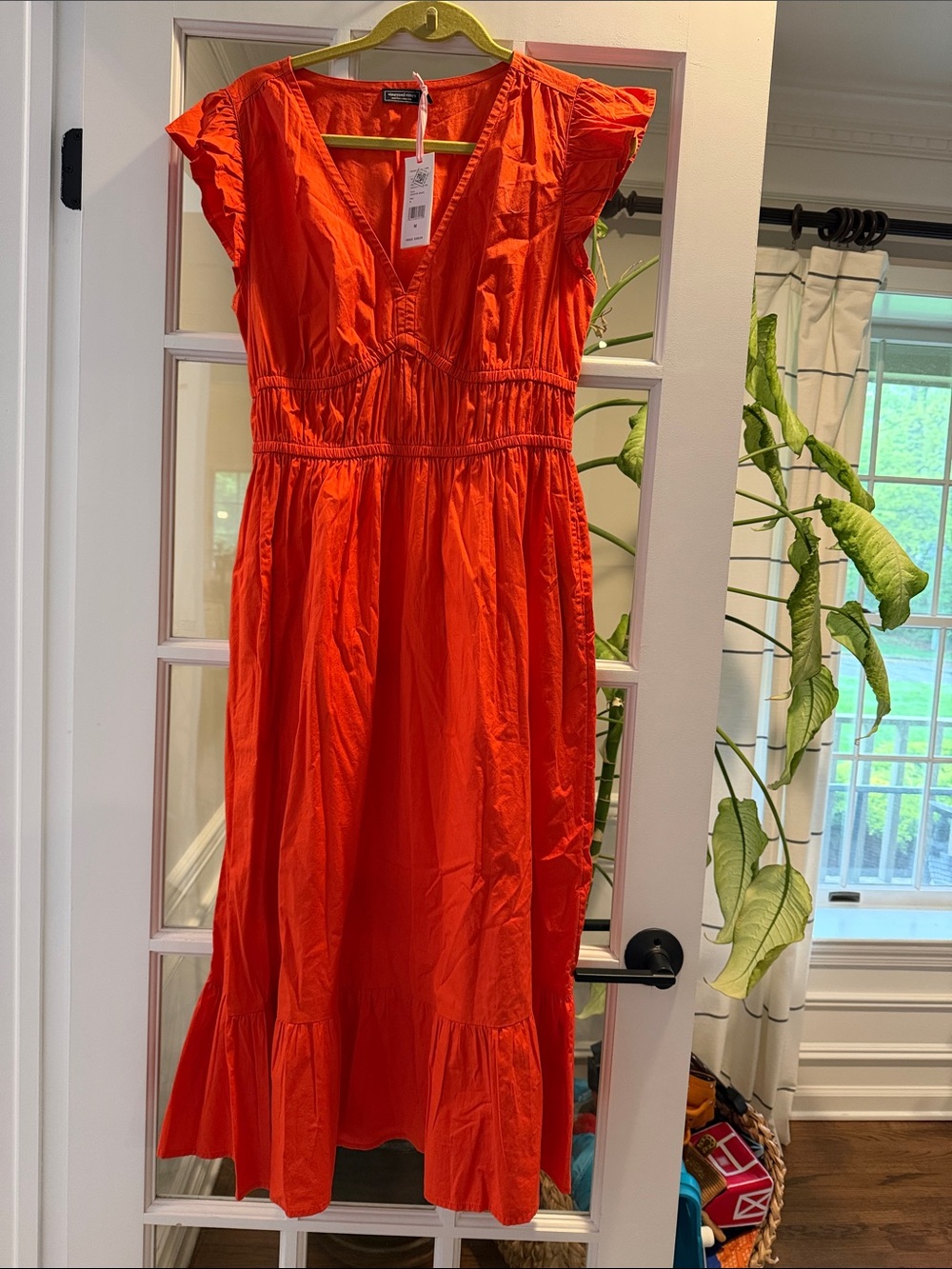 Vineyard Vines Orange V-Neck Maxi Dress